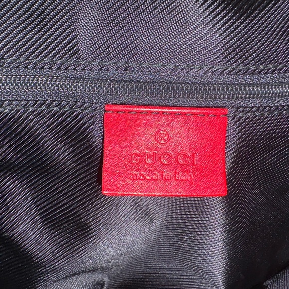 Gucci Red and Brown Monogram Tote Bag - Picture 15 of 16